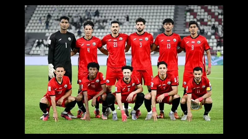 Cầu thủ Yemen hứng khởi sau khi ghi bàn vào lưới Brunei Cầu thủ Yemen hứng khởi sau khi ghi bàn vào lưới Brunei