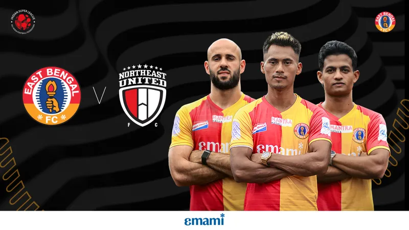 Cầu thủ East Bengal Club và NorthEast United đua tranh gay gắt trên sân Cầu thủ East Bengal Club và NorthEast United đua tranh gay gắt trên sân